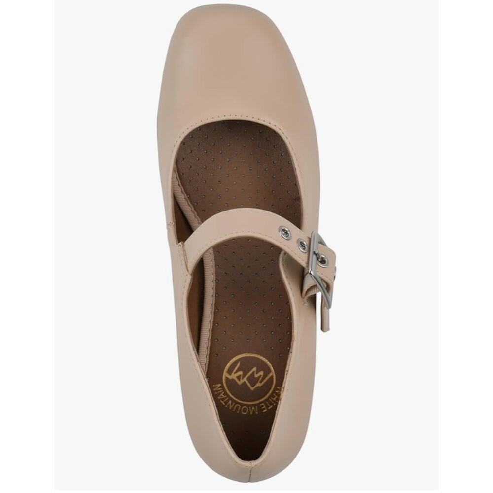 WHITE MOUNTAIN Women's Lasso Mary Jane Block Heel, Natural/Smooth, Size 7.5 - Picture 6 of 7